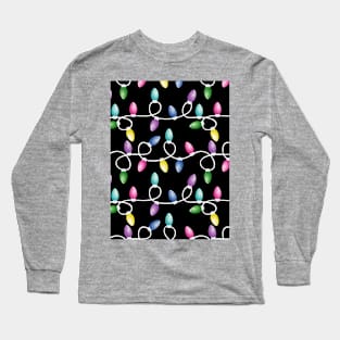 Christmas Lights Pattern - Tree Lights Long Sleeve T-Shirt